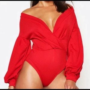Boohoo Red Bodysuit - New with tags!